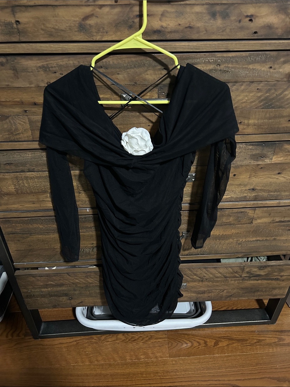 Amanda Uprichard x REVOLVE NelliaRose Little Black Off Shoulder Mini Dress